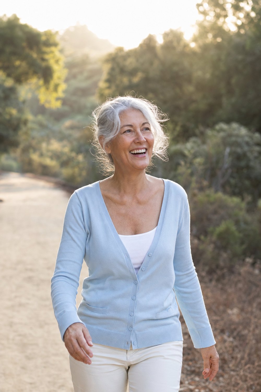 An active woman enjoying life outdoors, free from chronic pain